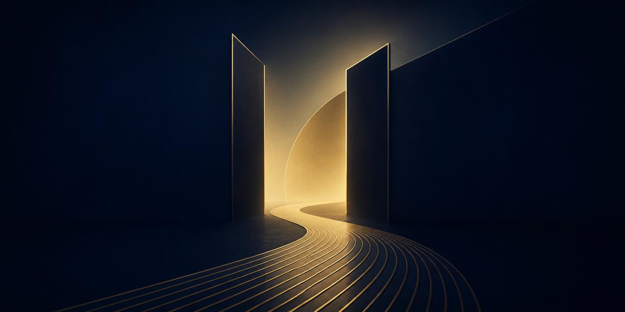 Abstract illustration of threshold shapes and fine path lines suggesting an approach and first move